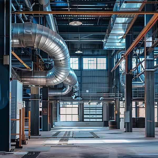 HVAC ductwork in an industrial site